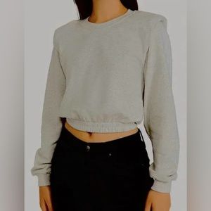 NWT Blank NYC Strong Shoulder Cropped Sweatshirt